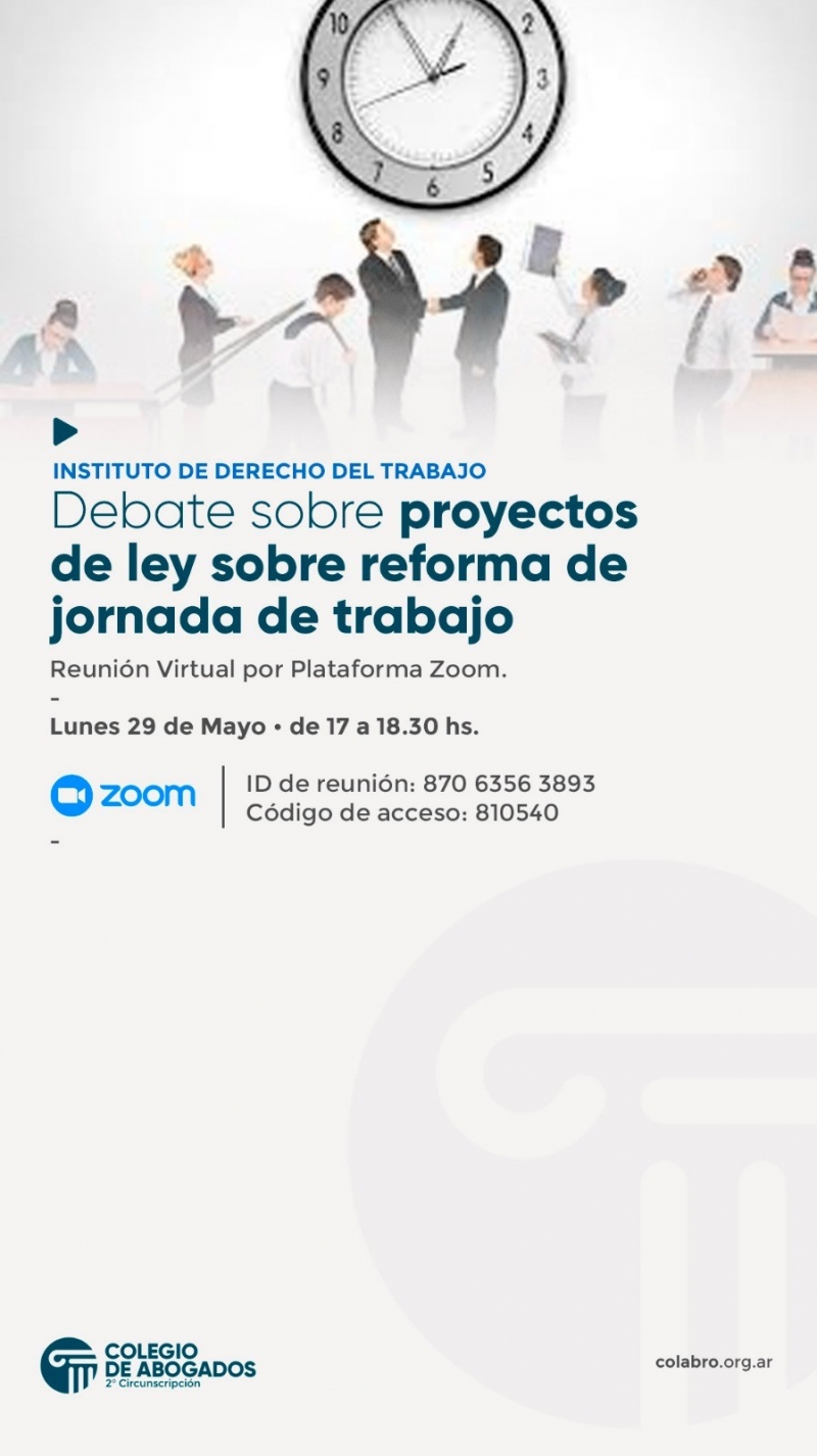 Debate sobre proyectos de ley sobre reforma de jornada de trabajo